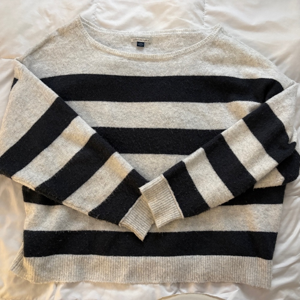 Striped Black and Gray Sweater